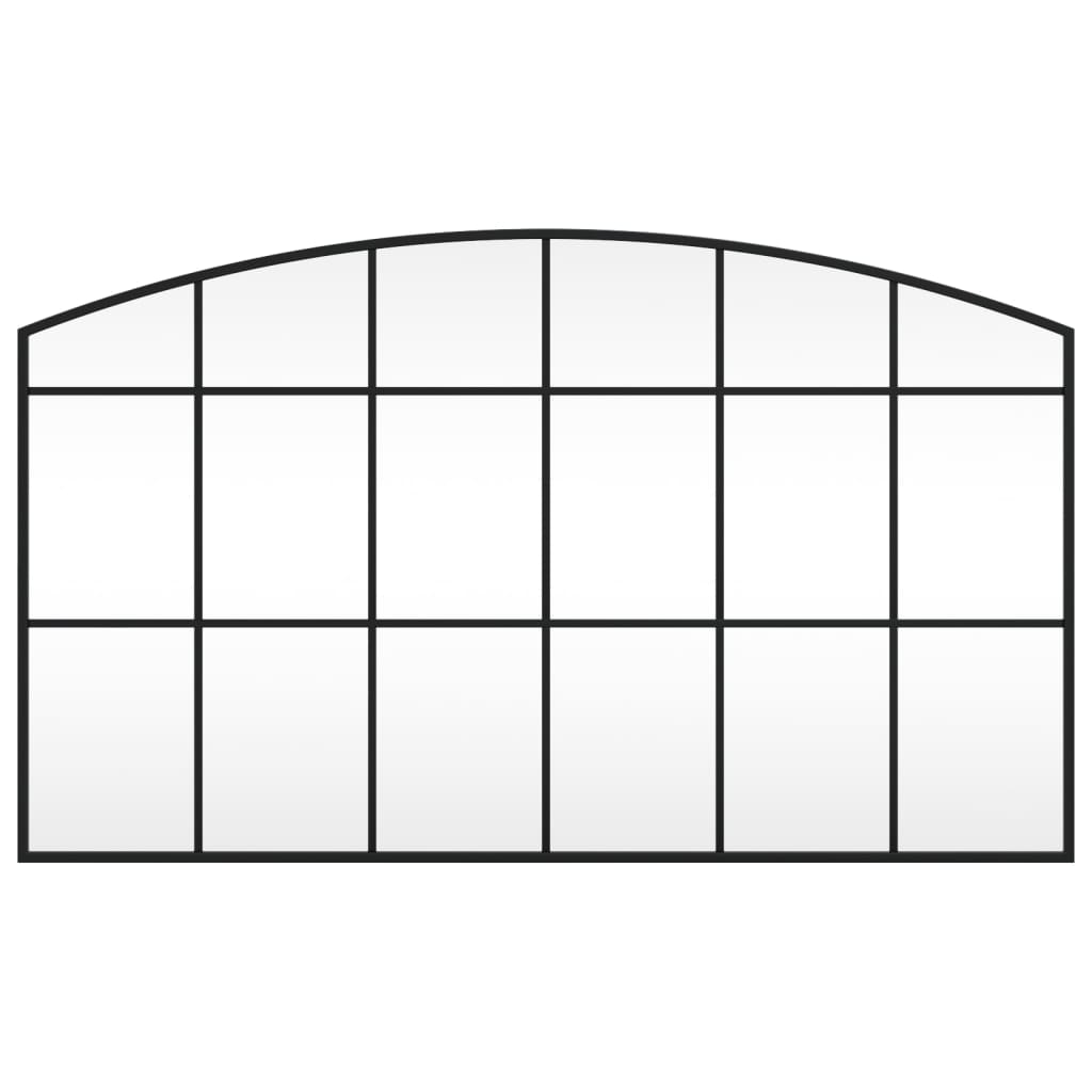NNEVL Wall Mirror Black 100x60 cm Arch Iron