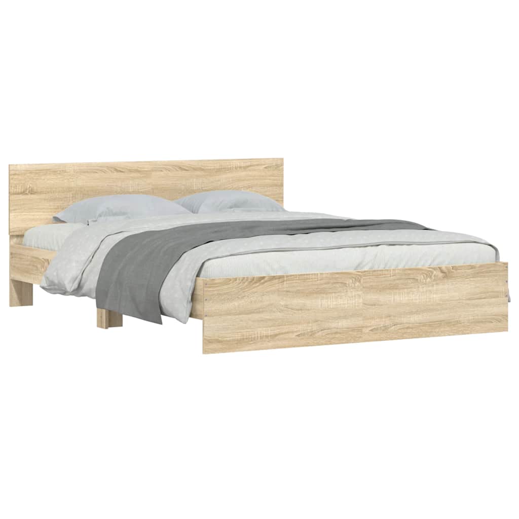 Bed Frame without Mattress Sonoma Oak 150x200 cm - image 4