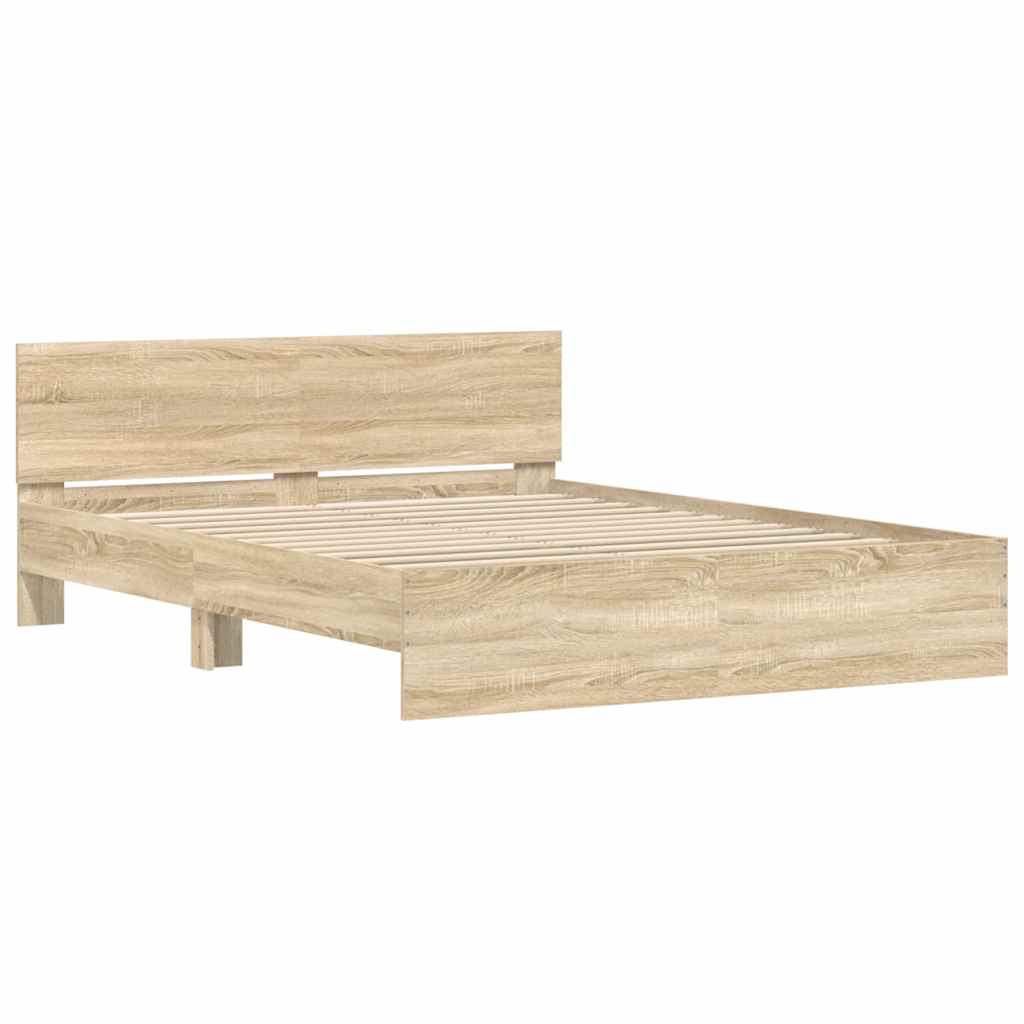 Bed Frame without Mattress Sonoma Oak 150x200 cm - image 5