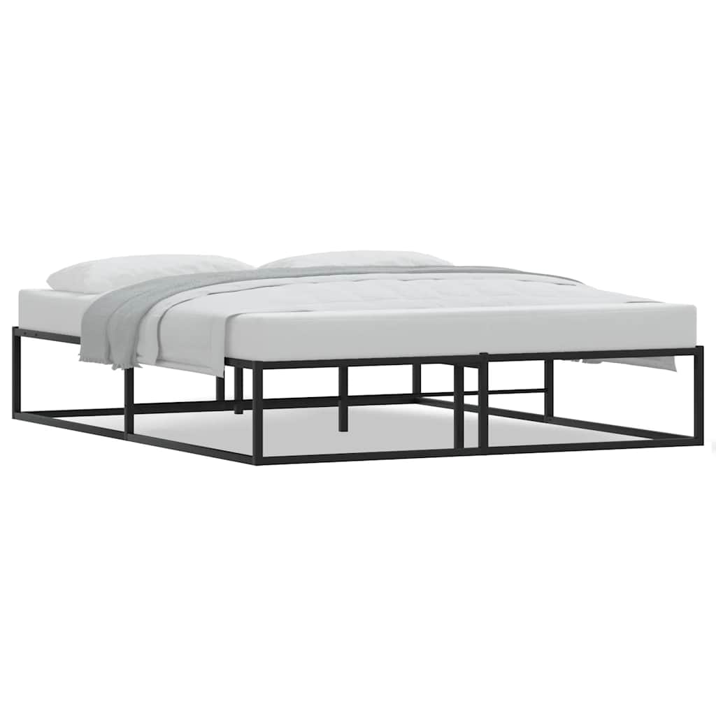 Bed Frame without Mattress Black 153x203 cm Queen Metal - image 4