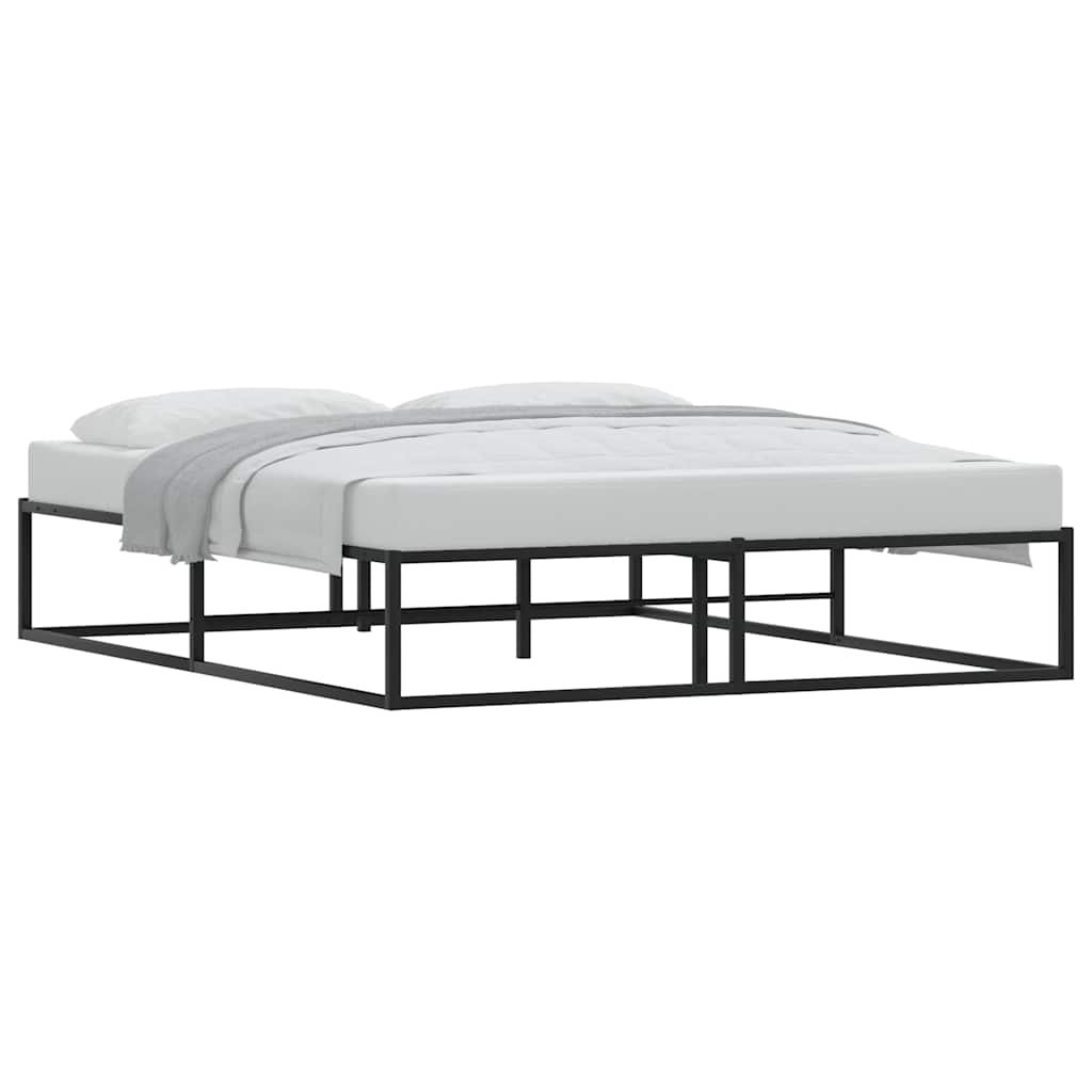 Bed Frame without Mattress Black 153x203 cm Queen Metal - image 5