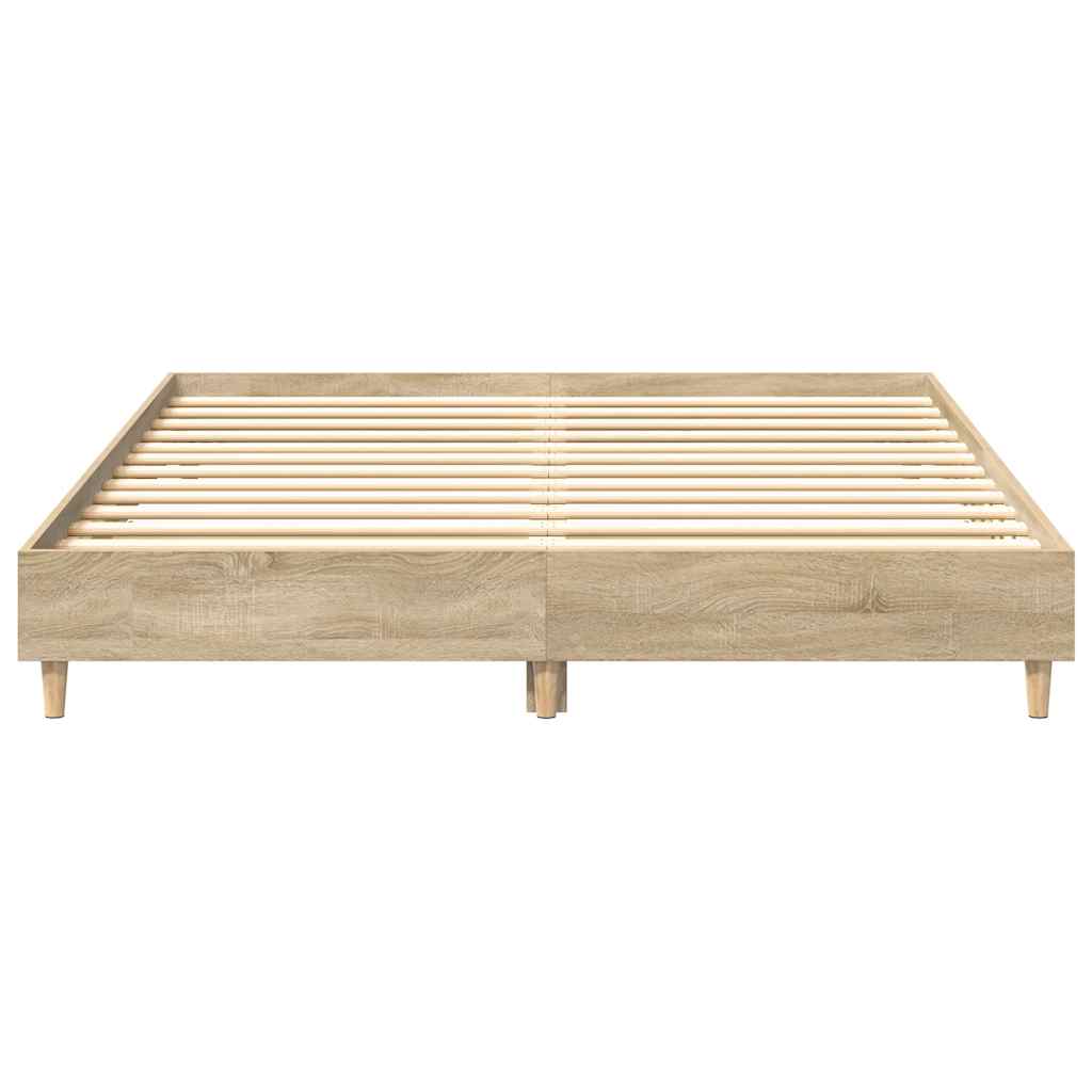 Bed Frame No Mattress Sonoma Oak 150x200 cm Engineered Wood - image 2