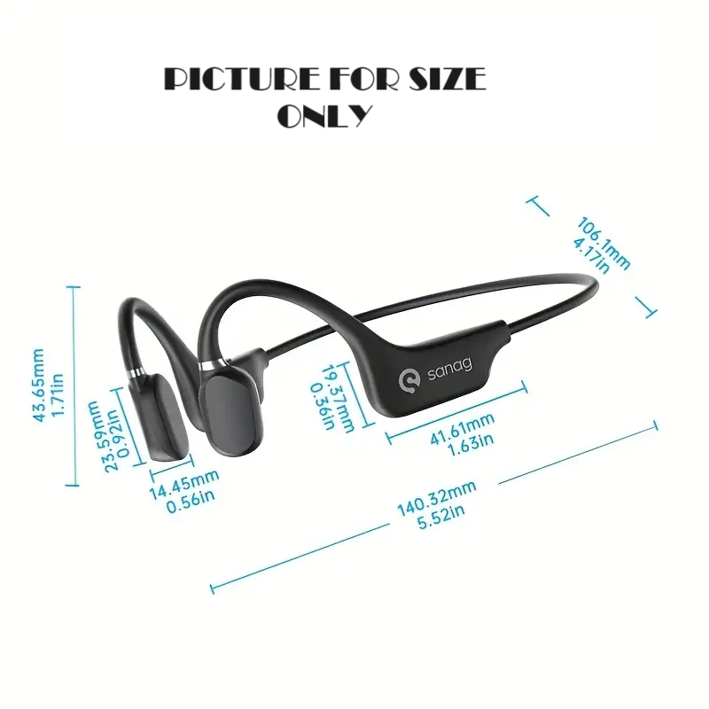 True Bone Conduction Earphone Open Ear Wireless Sport Headphones - Blue - image 5