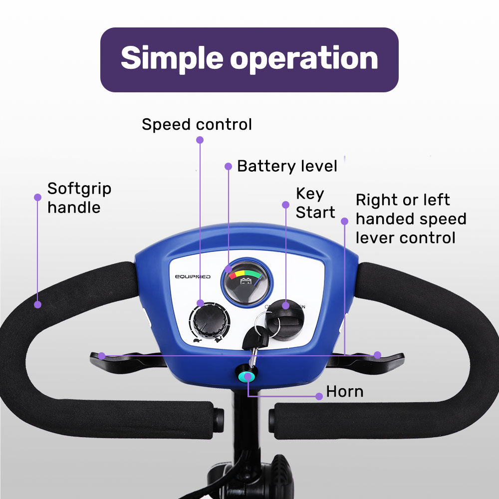 FreeRoam Electric Motorised Mobility Scooter-Blue - image 4