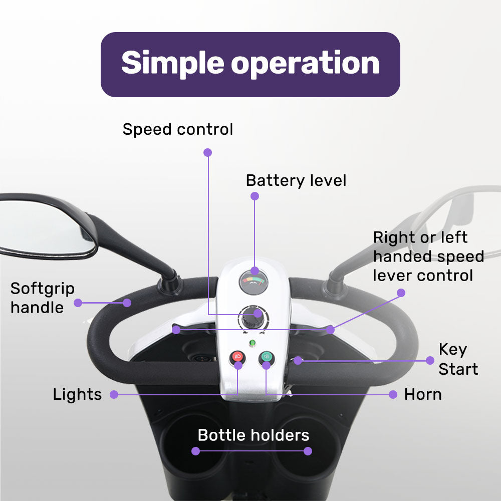 Electric Mobility Scooter For Elderly Blue - image 4