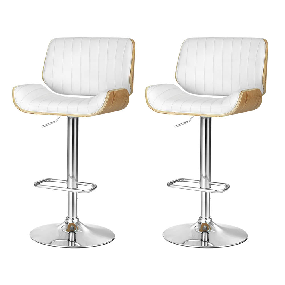 2x Bar Stools Adjustable Leather Chairs - image 4