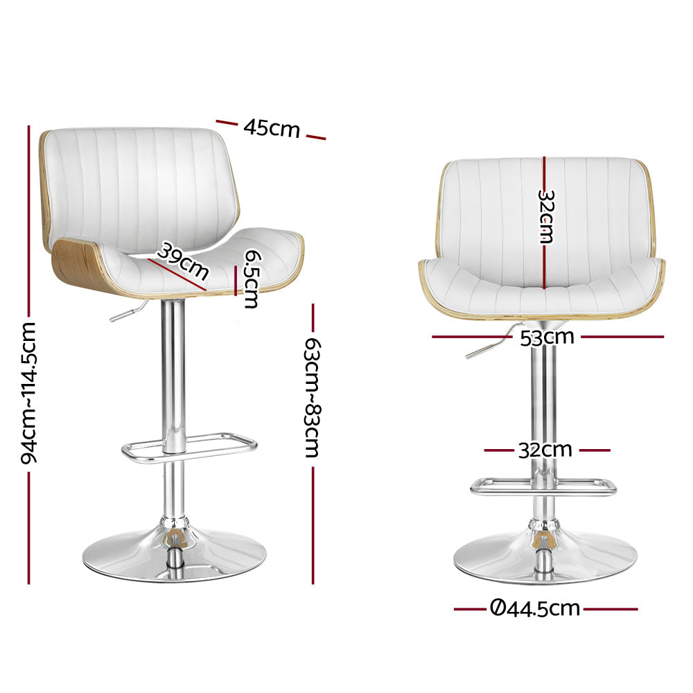 2x Bar Stools Adjustable Leather Chairs - image 5