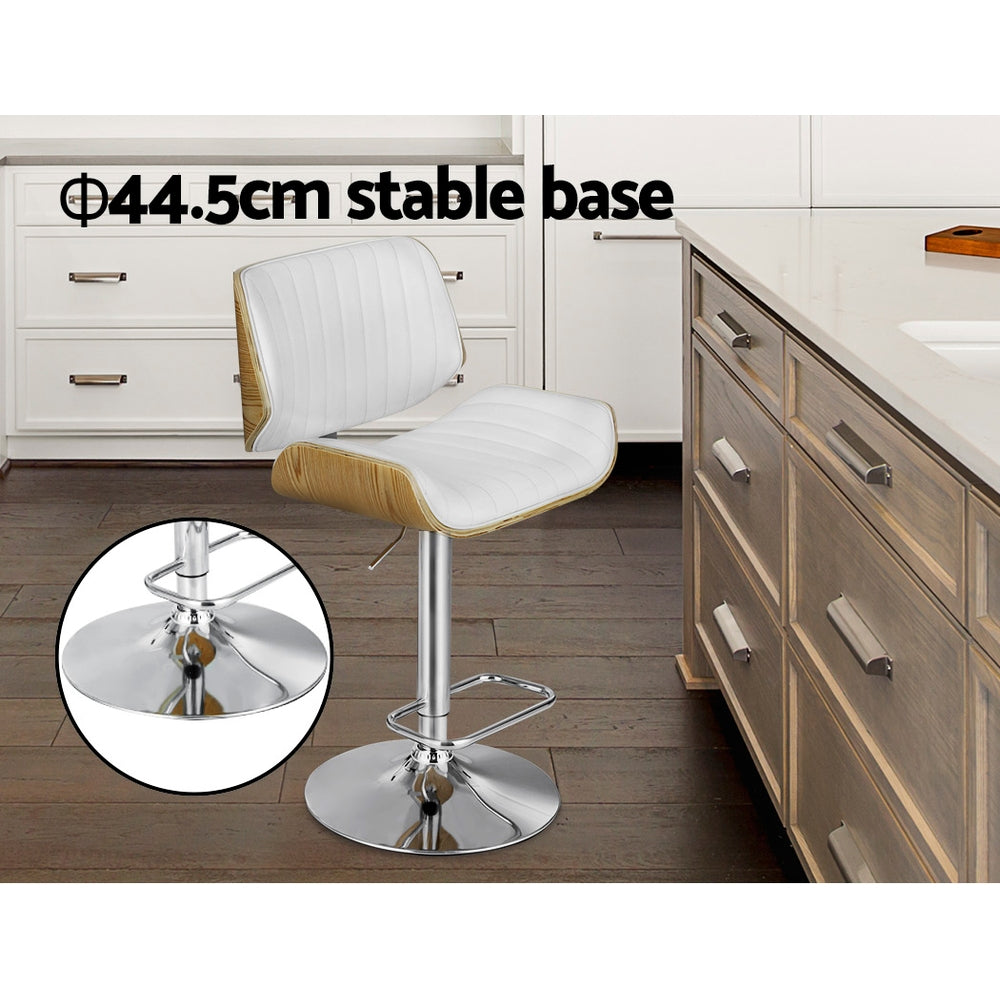 2x Bar Stools Adjustable Leather Chairs - image 3
