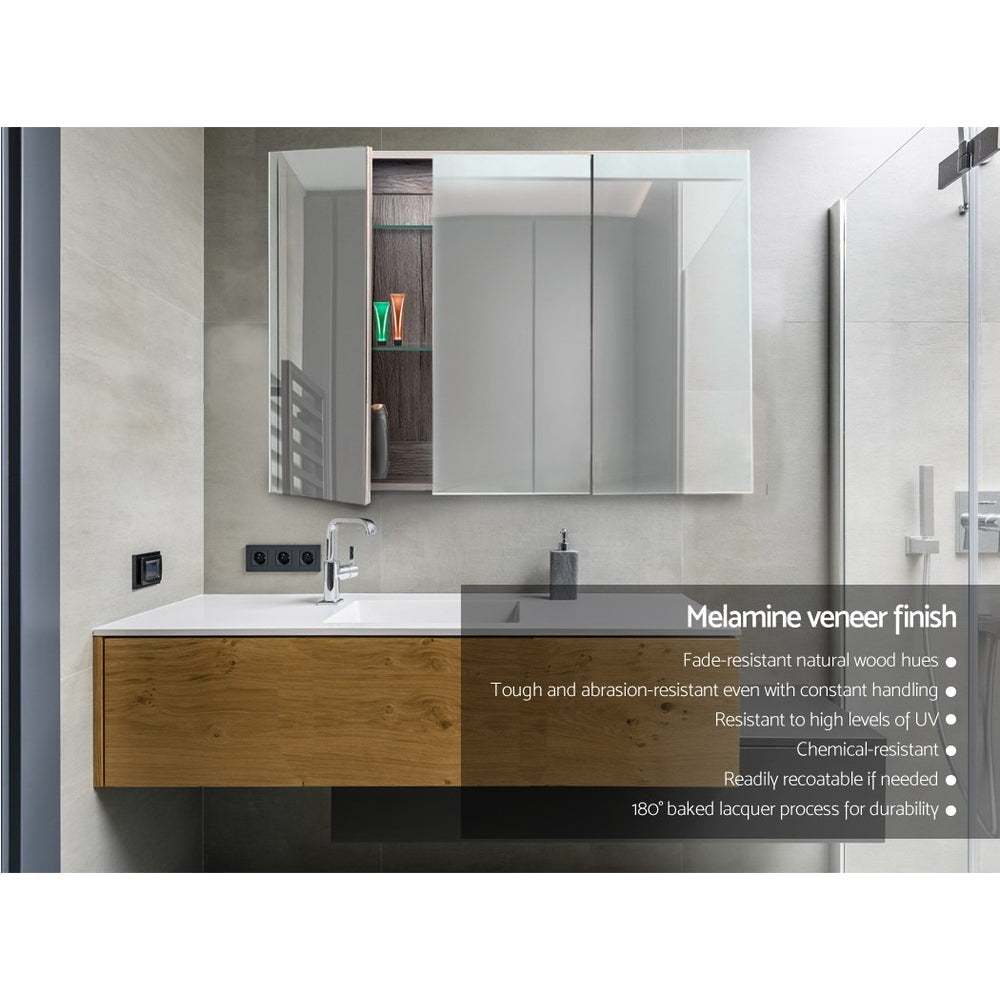 NNEDSZ Bathroom Vanity Mirror with Storage Cabinet - Natural