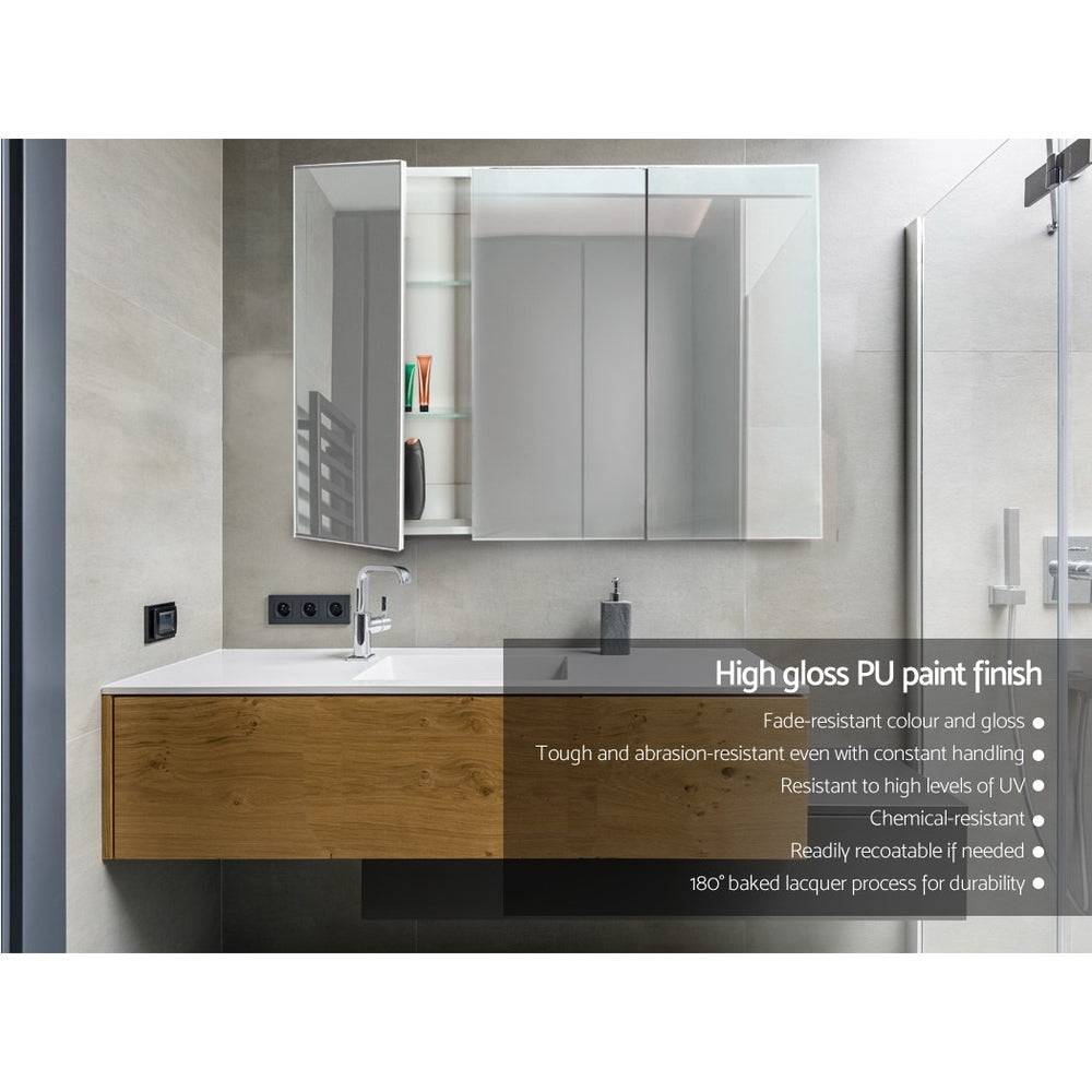 NNEDSZ Bathroom Vanity Mirror with Storage Cabinet - White