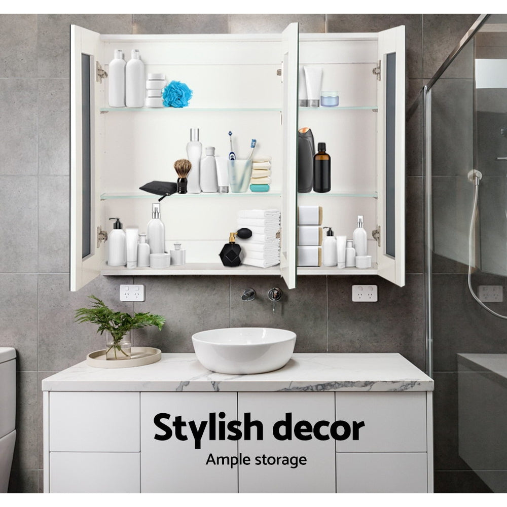 NNEDSZ Bathroom Vanity Mirror with Storage Cabinet - White