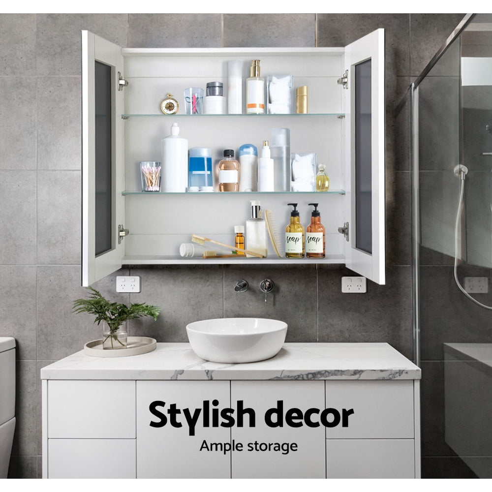 NNEDSZ Bathroom Vanity Mirror with Storage Cabinet - White