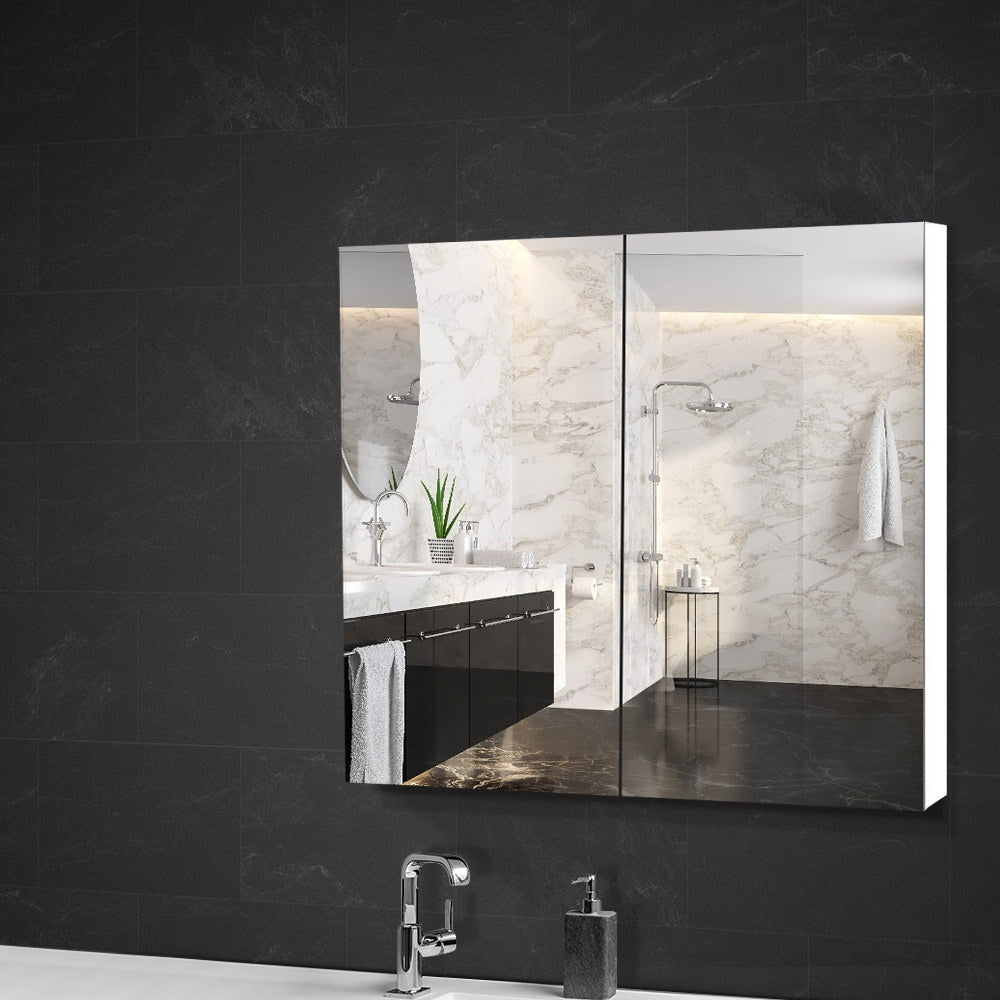 NNEDSZ Bathroom Vanity Mirror with Storage Cabinet - White