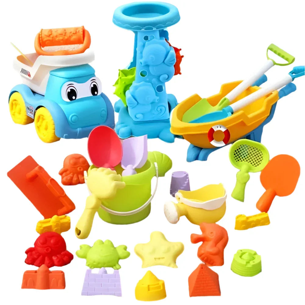 Kids Beach Toys Set with Shovel, Bucket, Dinosaur Molds (100 pcs) - image 3