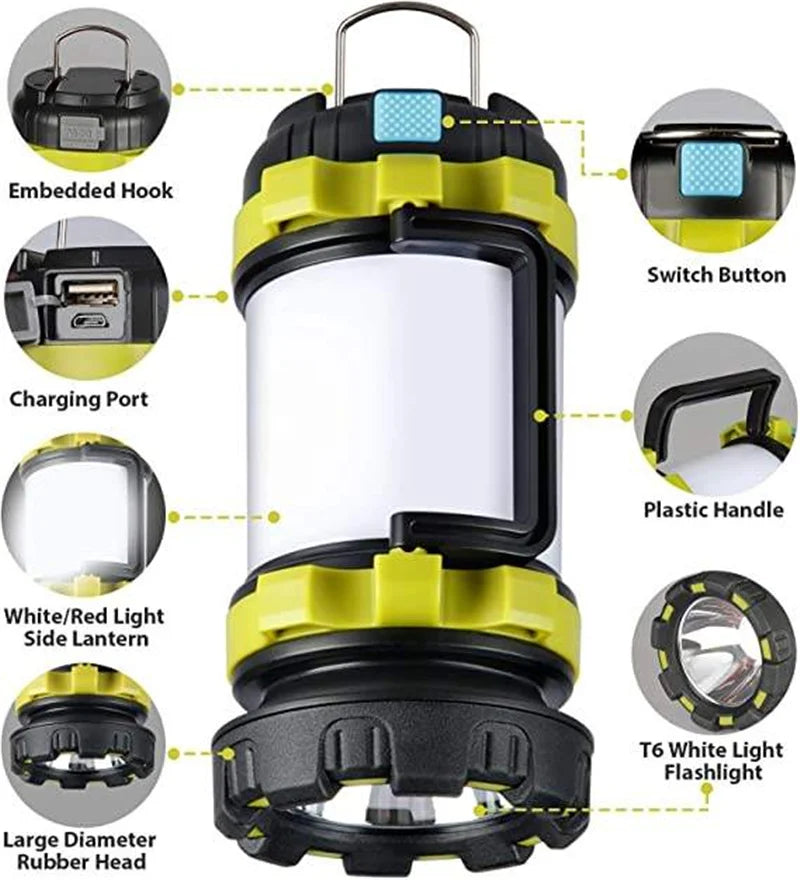 NNEOBA Rechargeable Camping Lantern & Power Bank Flashlight