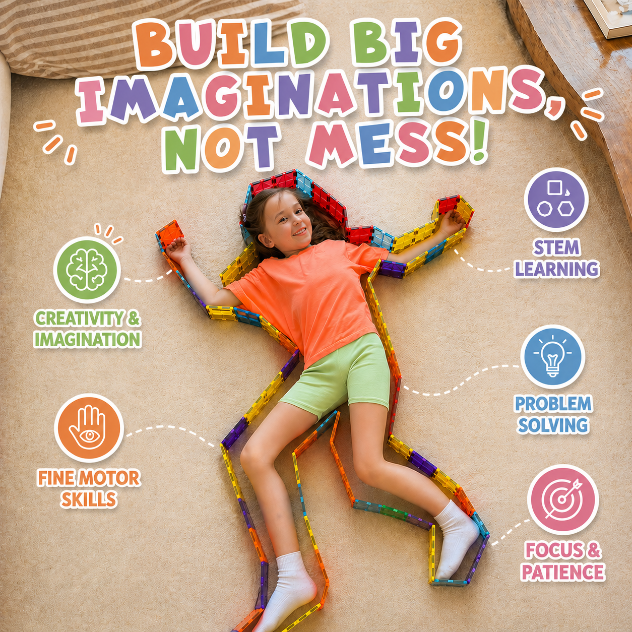 Magnetic Tiles 60pcs Set - image 2