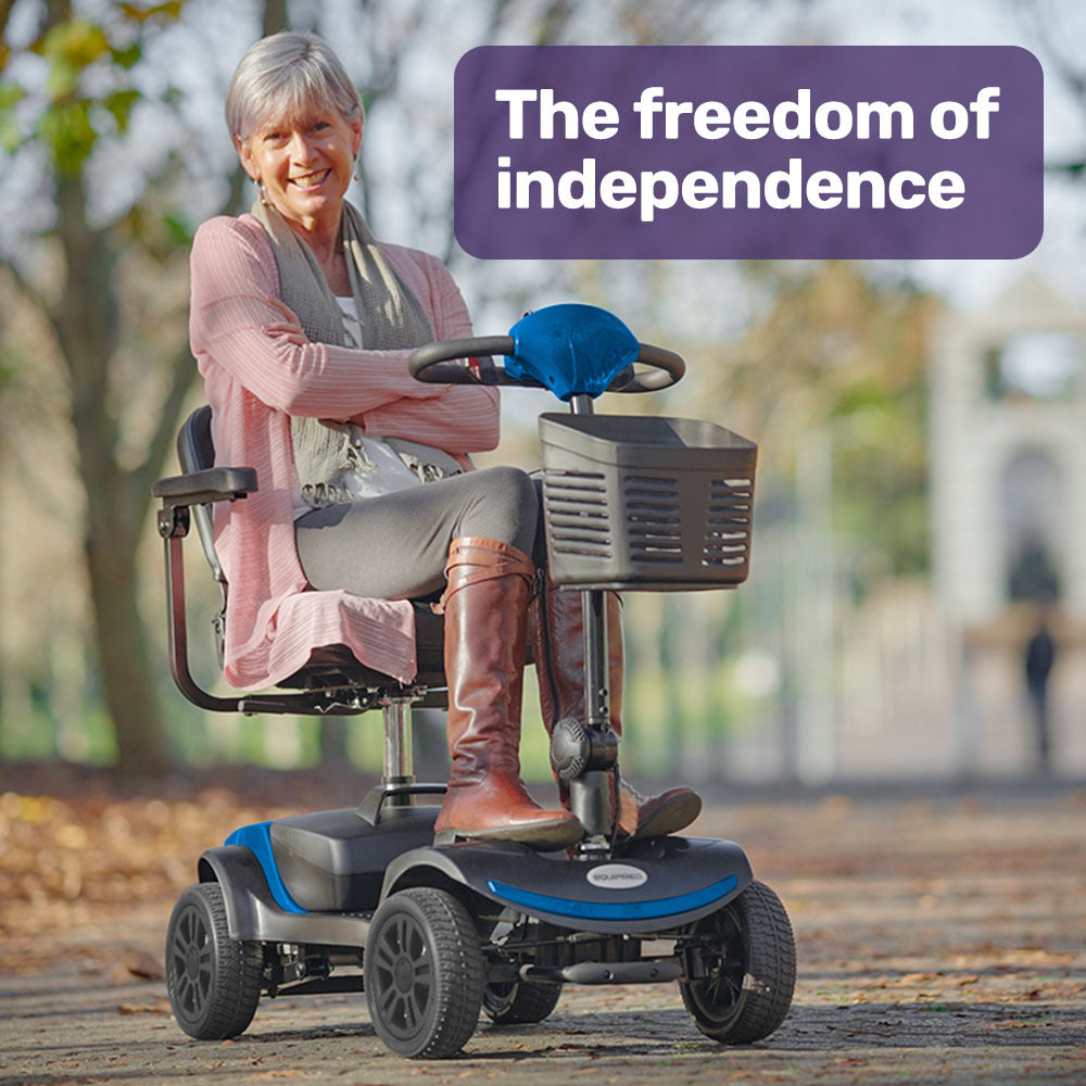 SmartRider Folding Electric Mobility Scooter-Black & Blue - image 2