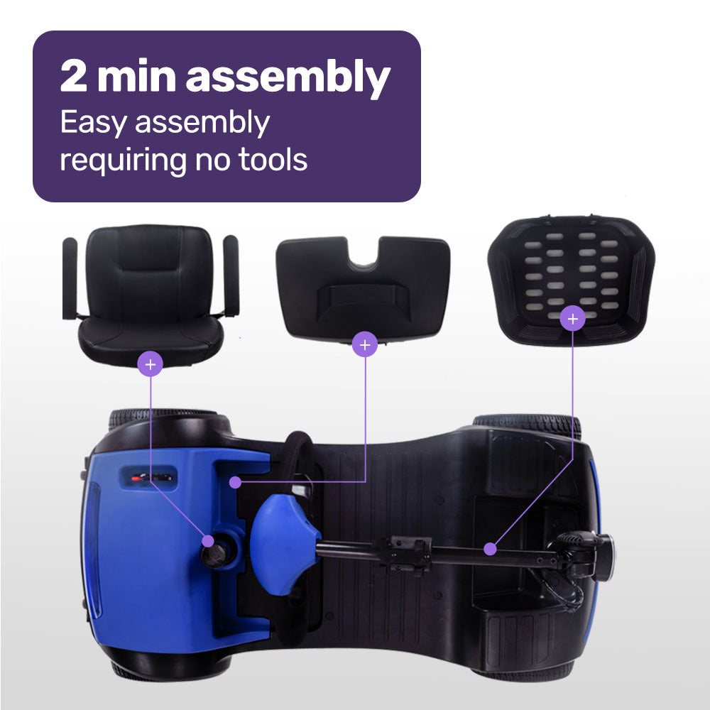 SmartRider Folding Electric Mobility Scooter-Black & Blue - image 4