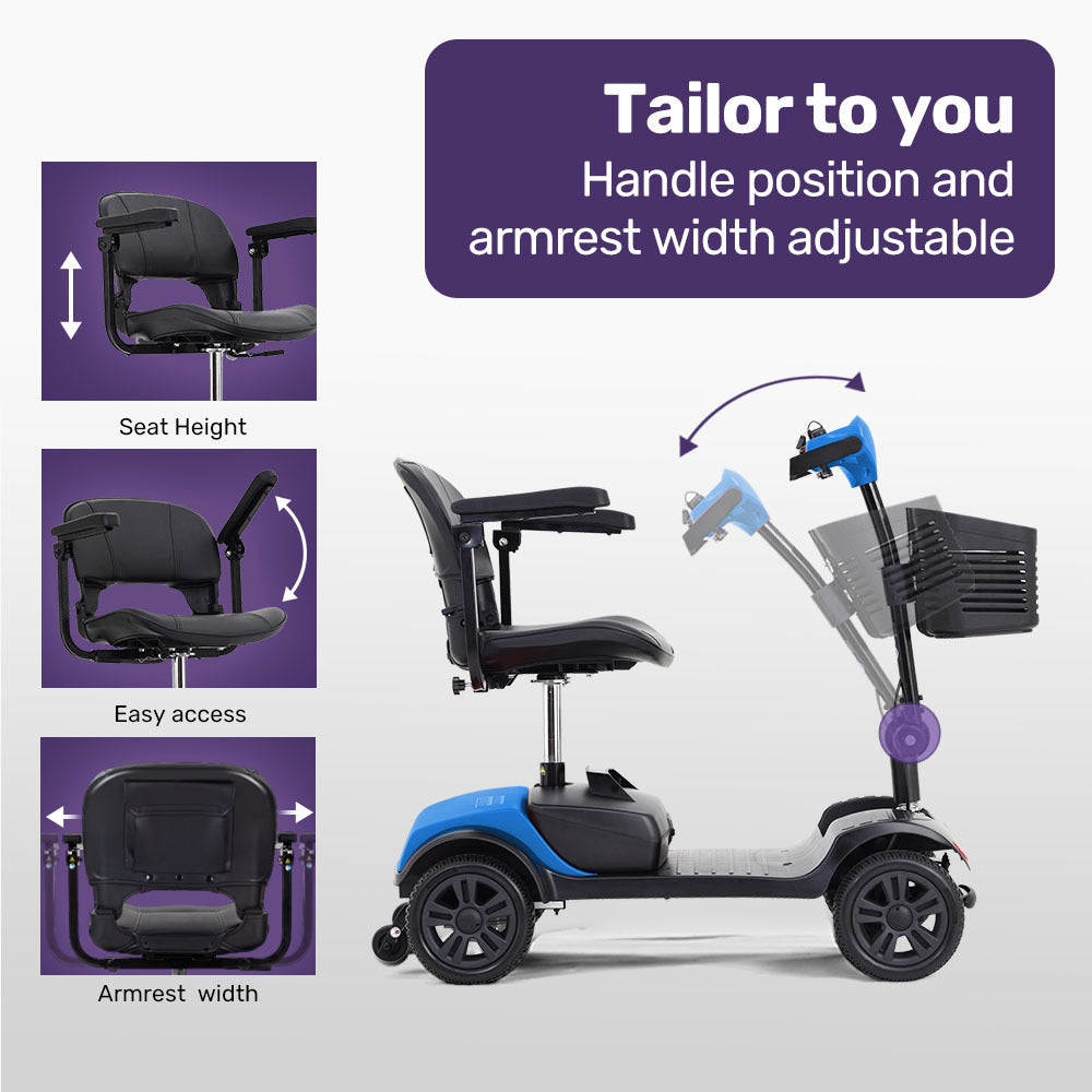 SmartRider Folding Electric Mobility Scooter-Black & Blue - image 5