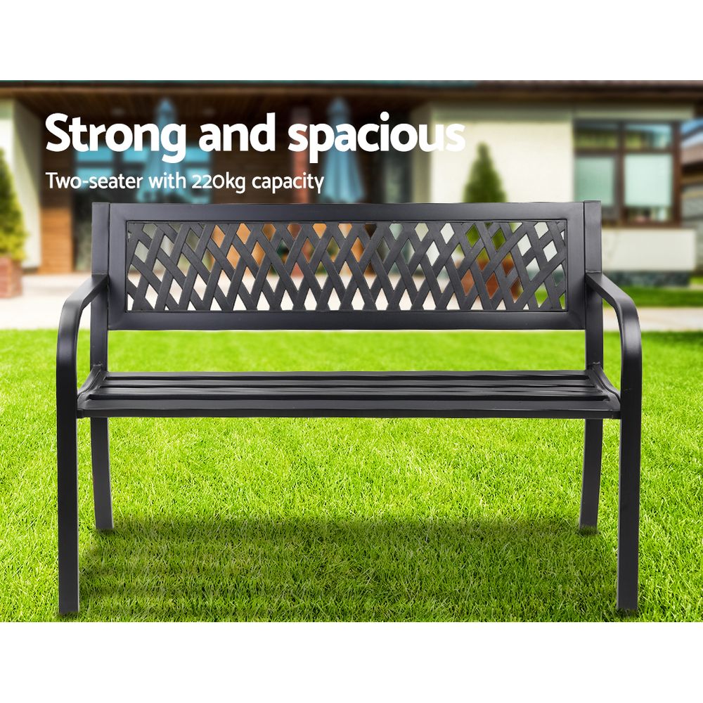 NNEDSZ Cast Iron Modern Garden Bench - Black