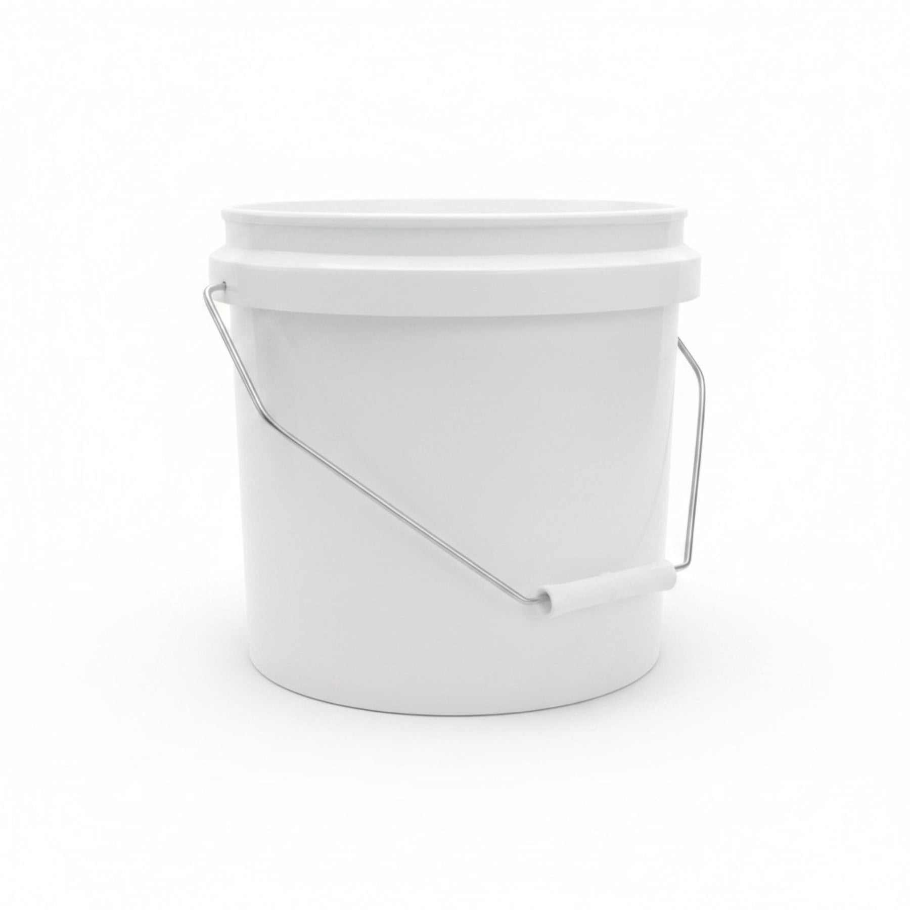 Kitchee Plastic White Buckets Handle + Lids - 2L 5L 10L - Small and Large Pail