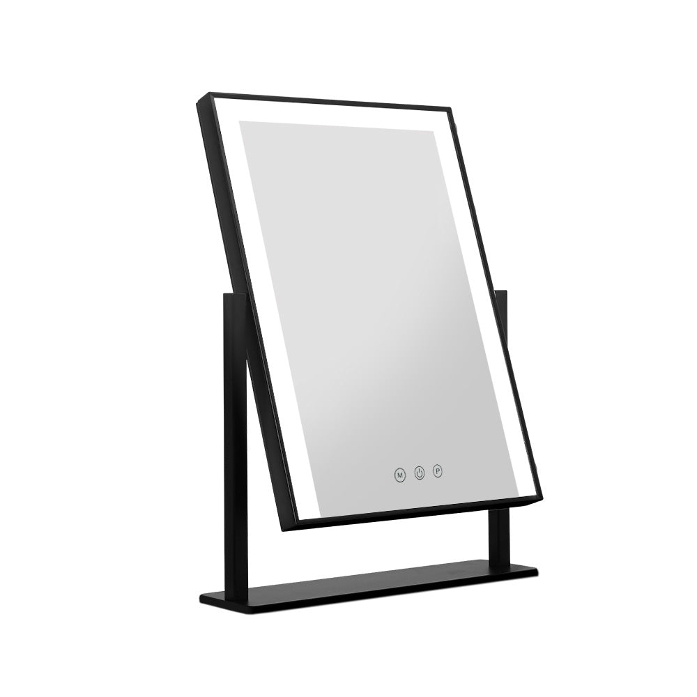 NNEDSZ LED Makeup Mirror Hollywood Standing Mirror Tabletop Vanity Black