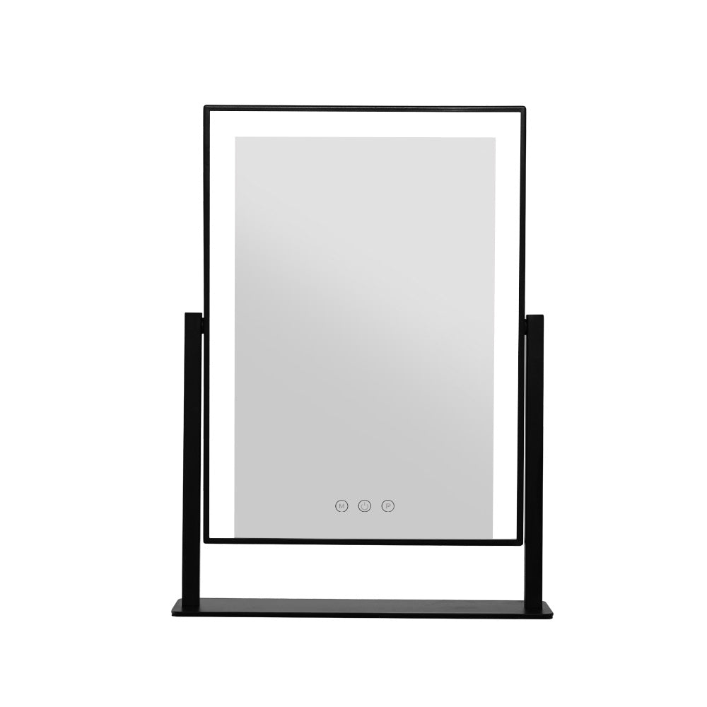 NNEDSZ LED Makeup Mirror Hollywood Standing Mirror Tabletop Vanity Black