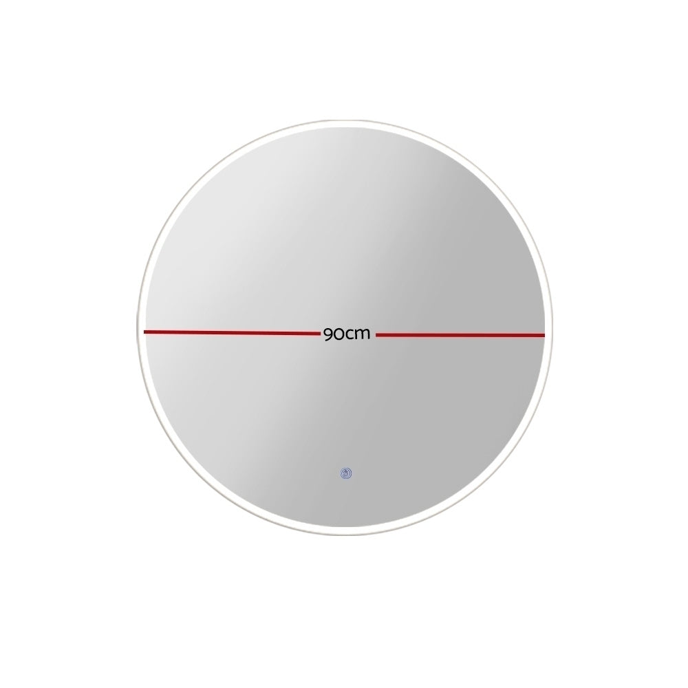 NNEDSZ LED Wall Mirror Bathroom Mirrors With Light 90CM Decor Round Decorative