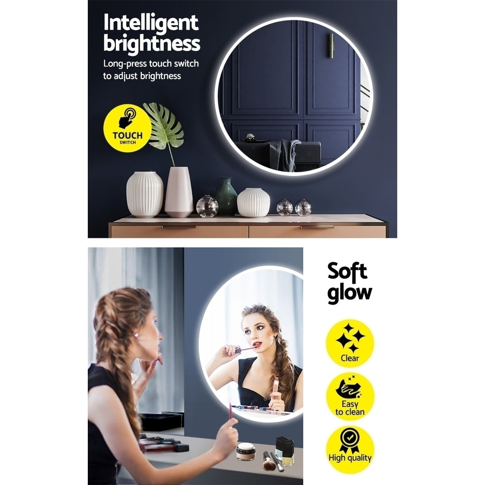 NNEDSZ LED Wall Mirror Bathroom Mirrors With Light 90CM Decor Round Decorative