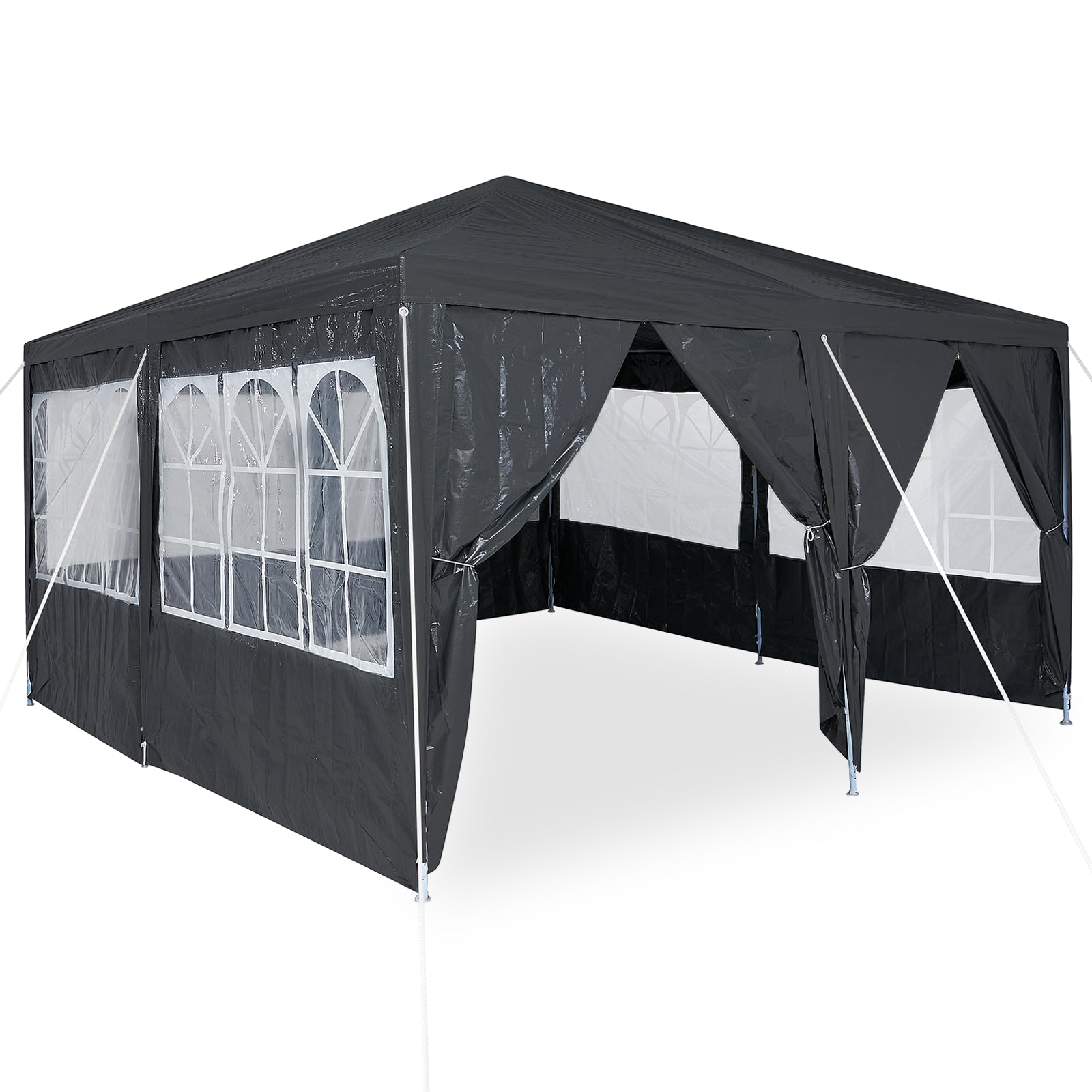 NNEVL Party Tent with 8 Sidewalls Anthracite 4x4 m PE