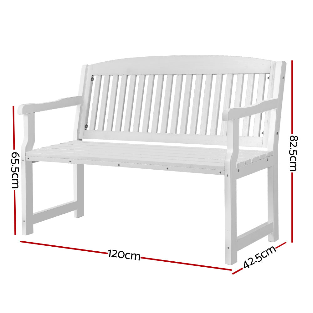 Outdoor Garden Bench Seat Wooden Chair Patio Furniture Timber Lounge - image 2