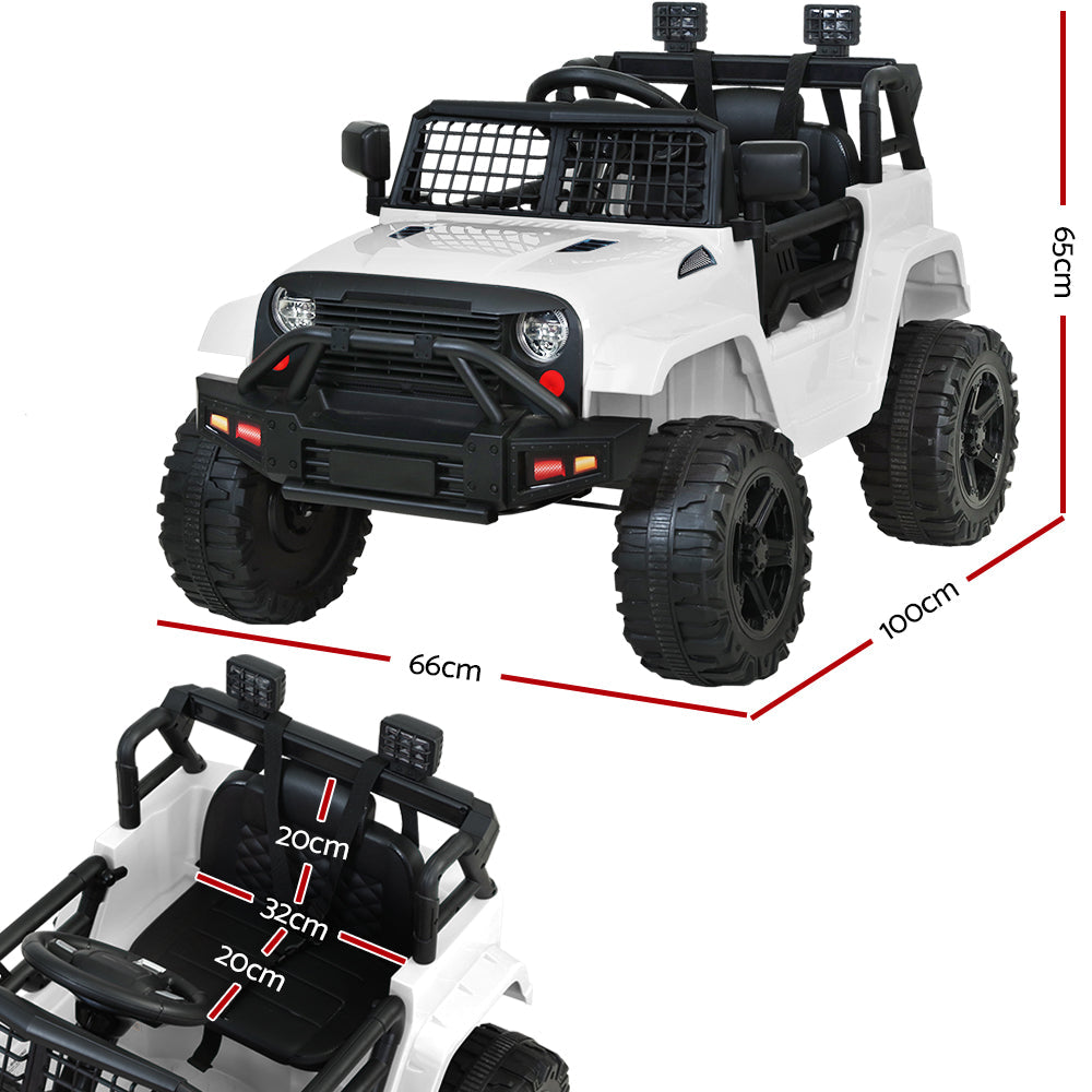 NNEDSZ Kids Ride On Car Electric 12V Car Toys Jeep Battery Remote Control White