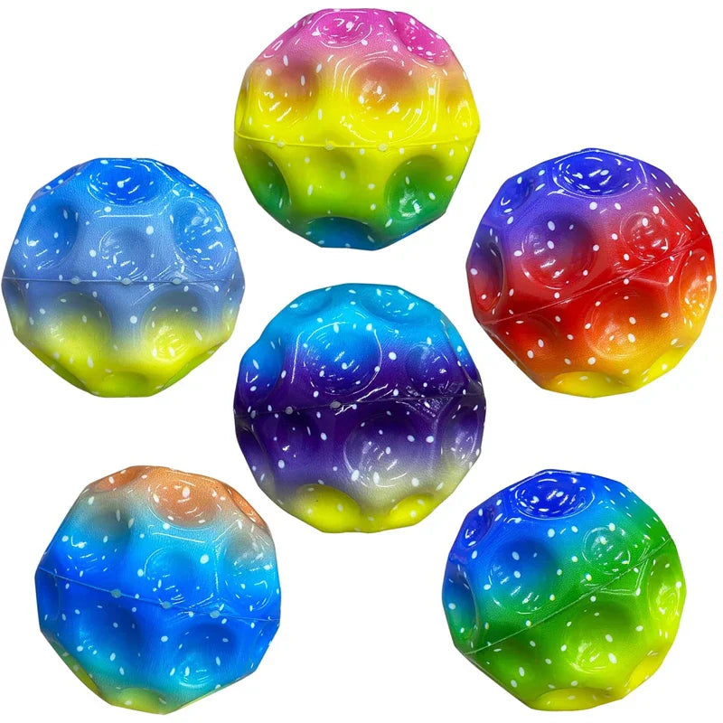 NNEOBA 3Pcs Galaxy Moon Ball Extreme High Bouncing Ball