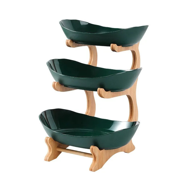 NNEOBA Wooden Table Plates with Floor Partition