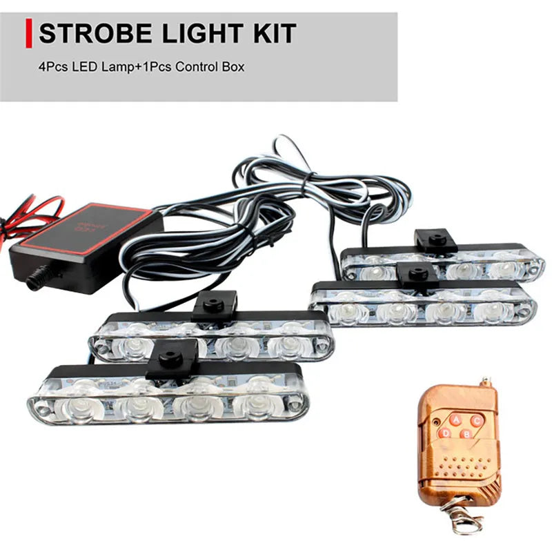 NNEOBA Car Front Grille Emergency Strobe Lights LED