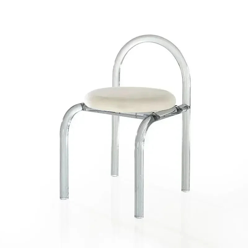 NNEOBA Six Colors Crystal Makeup Chair Modern Acrylic Furniture Unique Relax Lounge Dining Chair Clear Meubles De Salon Household Items