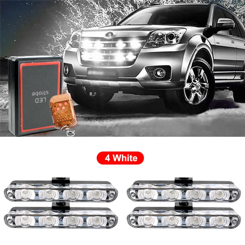 NNEOBA Car Front Grille Emergency Strobe Lights LED