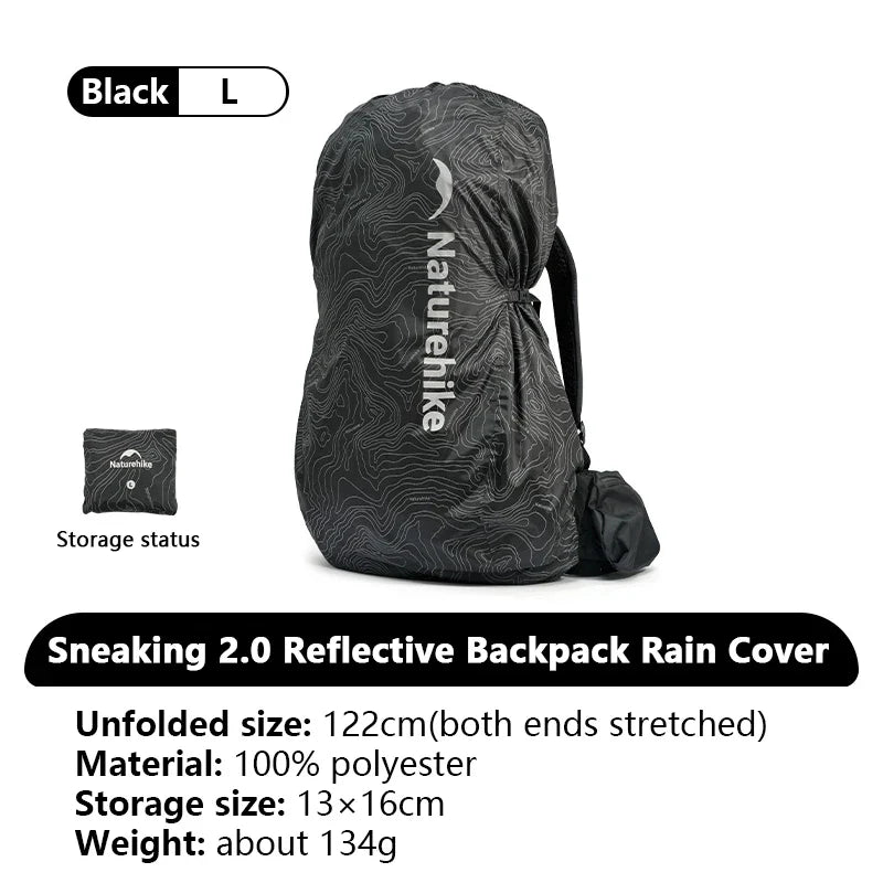 NNEOBA Reflective Backpack Rain Cover Black