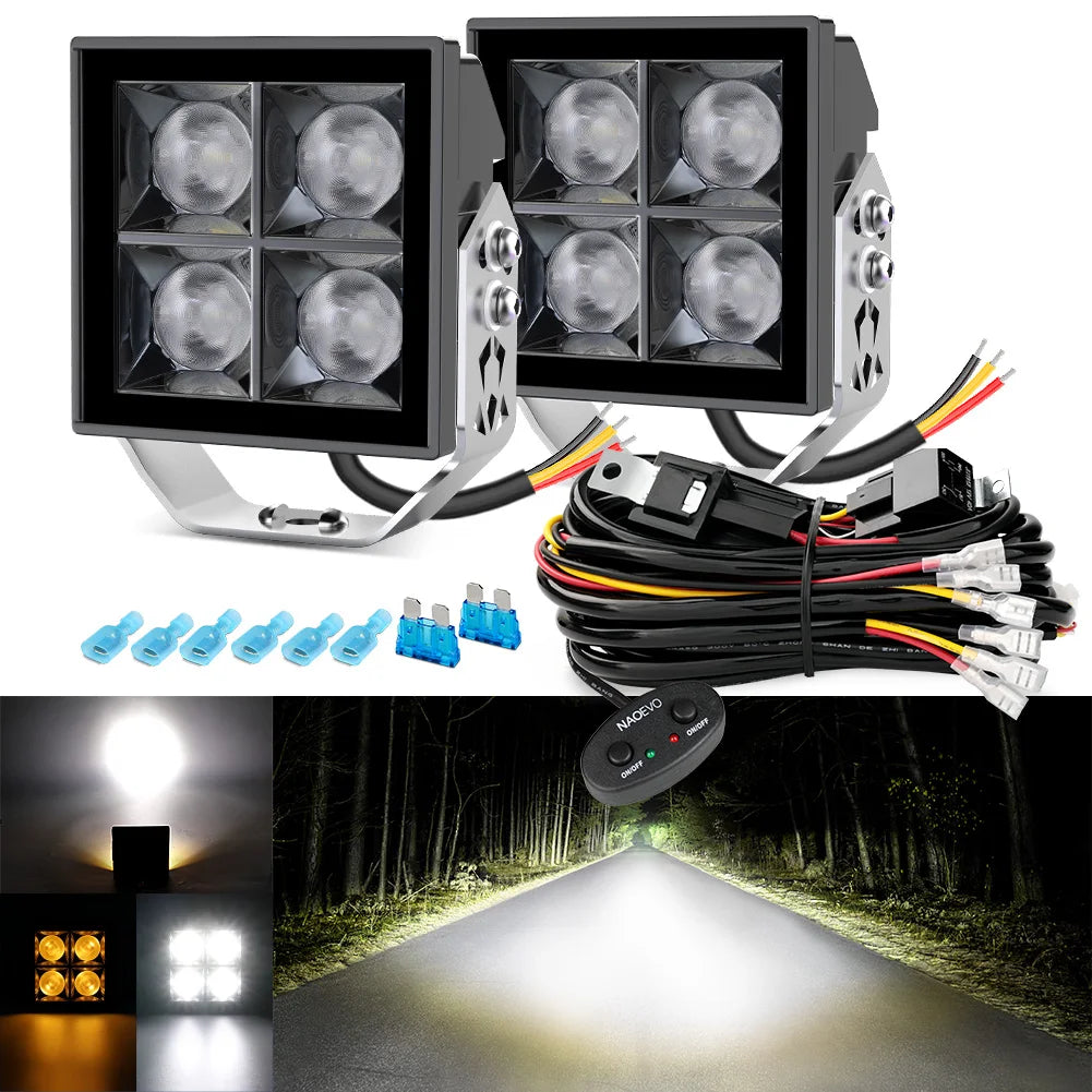 NNEOBA 12V/24V LED Work Lights Spotlight Bar – 4x4