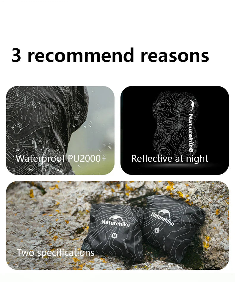 NNEOBA Reflective Backpack Rain Cover Black