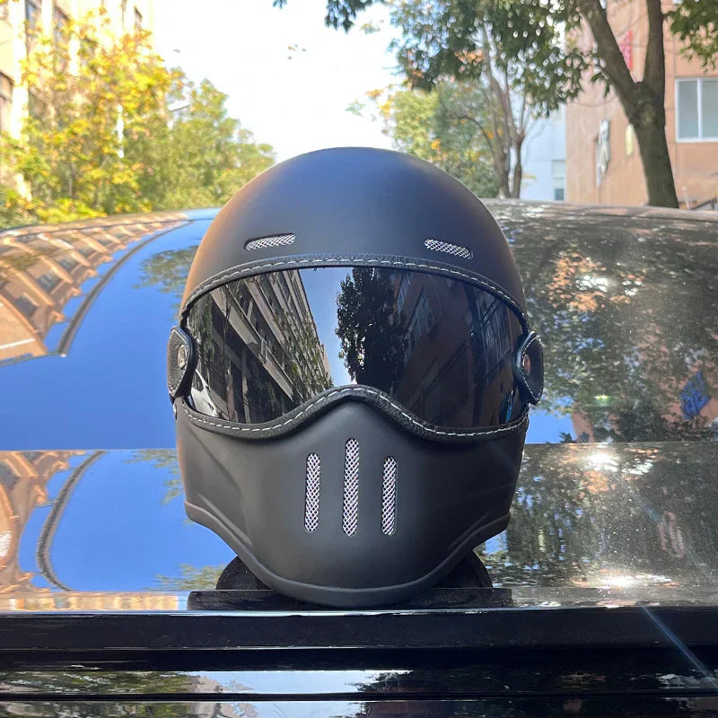 NNEOBA Motorcycle FBR Full Face Retro Helmet