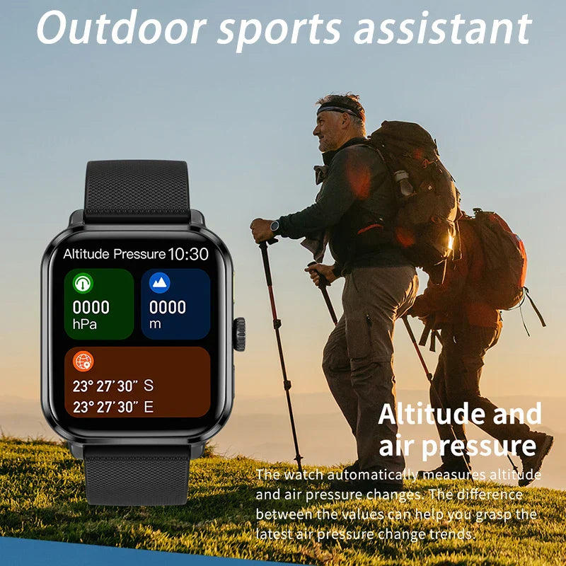 Smart Bluetooth Fitness Tracker Watch with Voice Assistant and Magnetic Charging