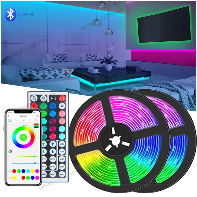 NNEOBA Bluetooth LED Strip Lights - RGB Color Changing Room Decoration (30m)