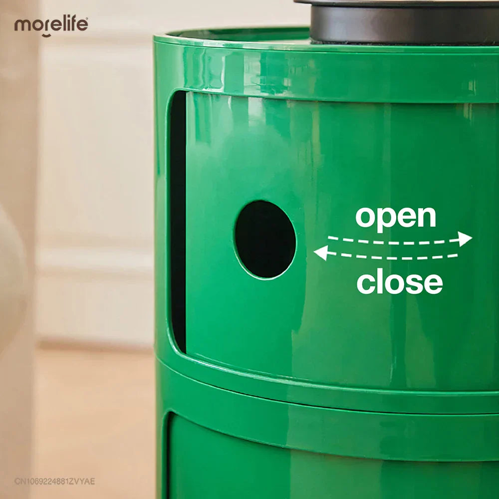 Minimalist Green Nightstands - Mid Century Round Coffee Tables with Storage - image 4
