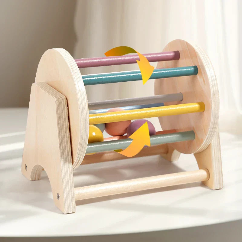 Montessori Wooden Spinning Infant Drum - image 3