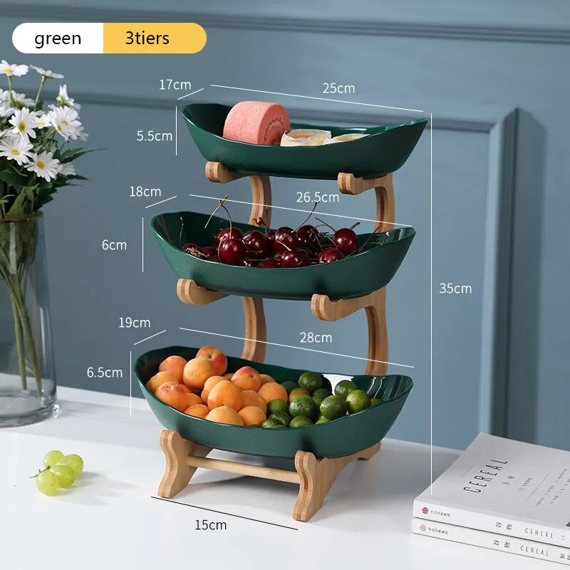 NNEOBA Wooden Table Plates with Floor Partition
