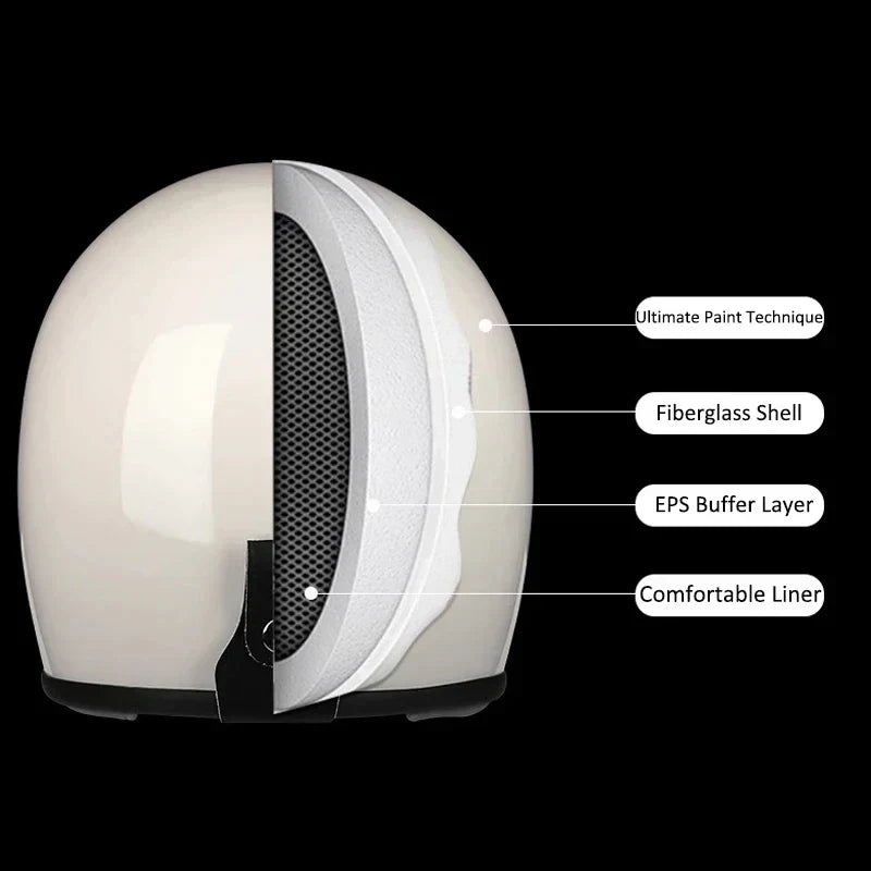 NNEOBA Motorcycle FBR Full Face Retro Helmet