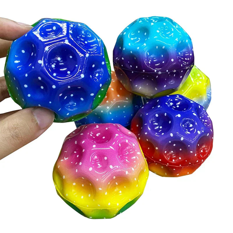 NNEOBA 3Pcs Galaxy Moon Ball Extreme High Bouncing Ball