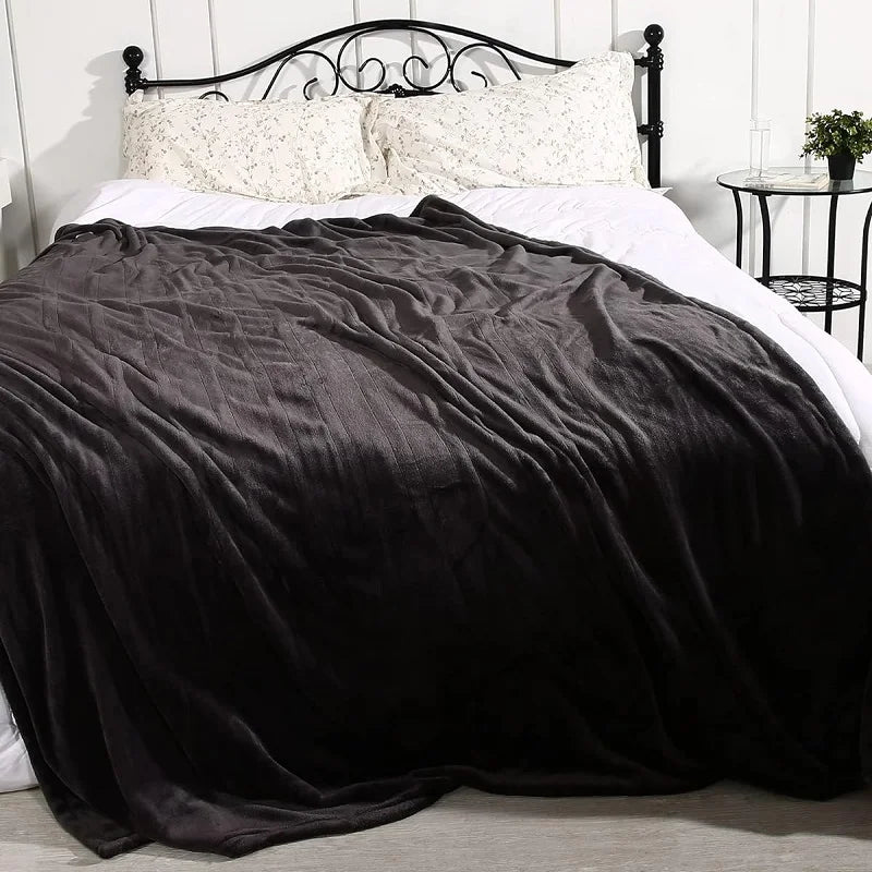 NNEOBA Double-Sided Flannel Electric Blanket with 6 Heating Levels & 5 Timing Options