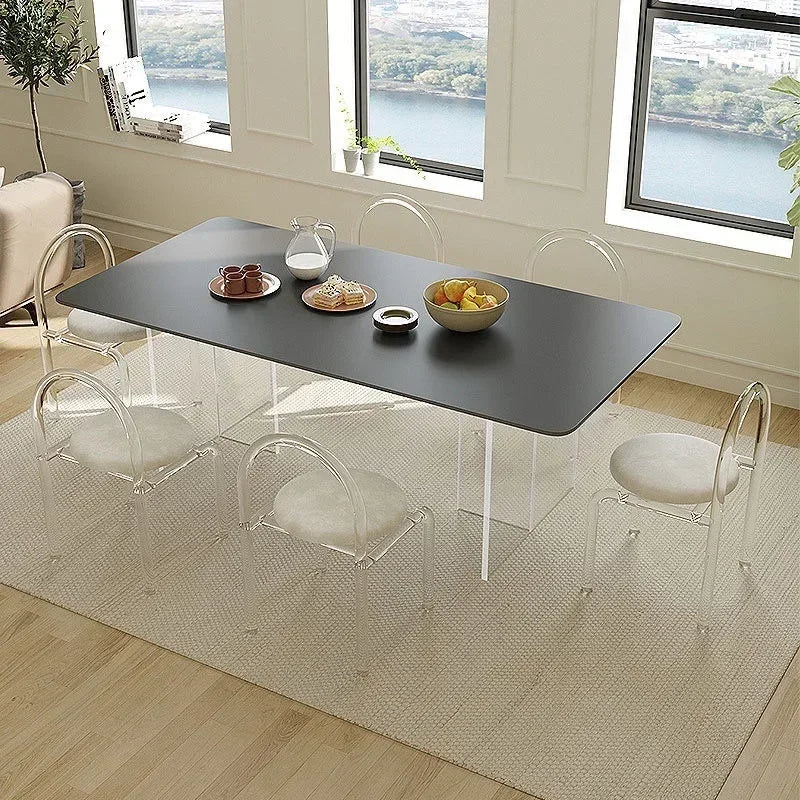 NNEOBA Six Colors Crystal Makeup Chair Modern Acrylic Furniture Unique Relax Lounge Dining Chair Clear Meubles De Salon Household Items